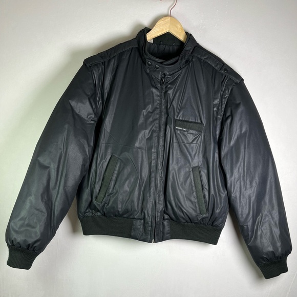 Members Only Mens 44 down bomber jacket vest convertible zip sleeves vintage hot